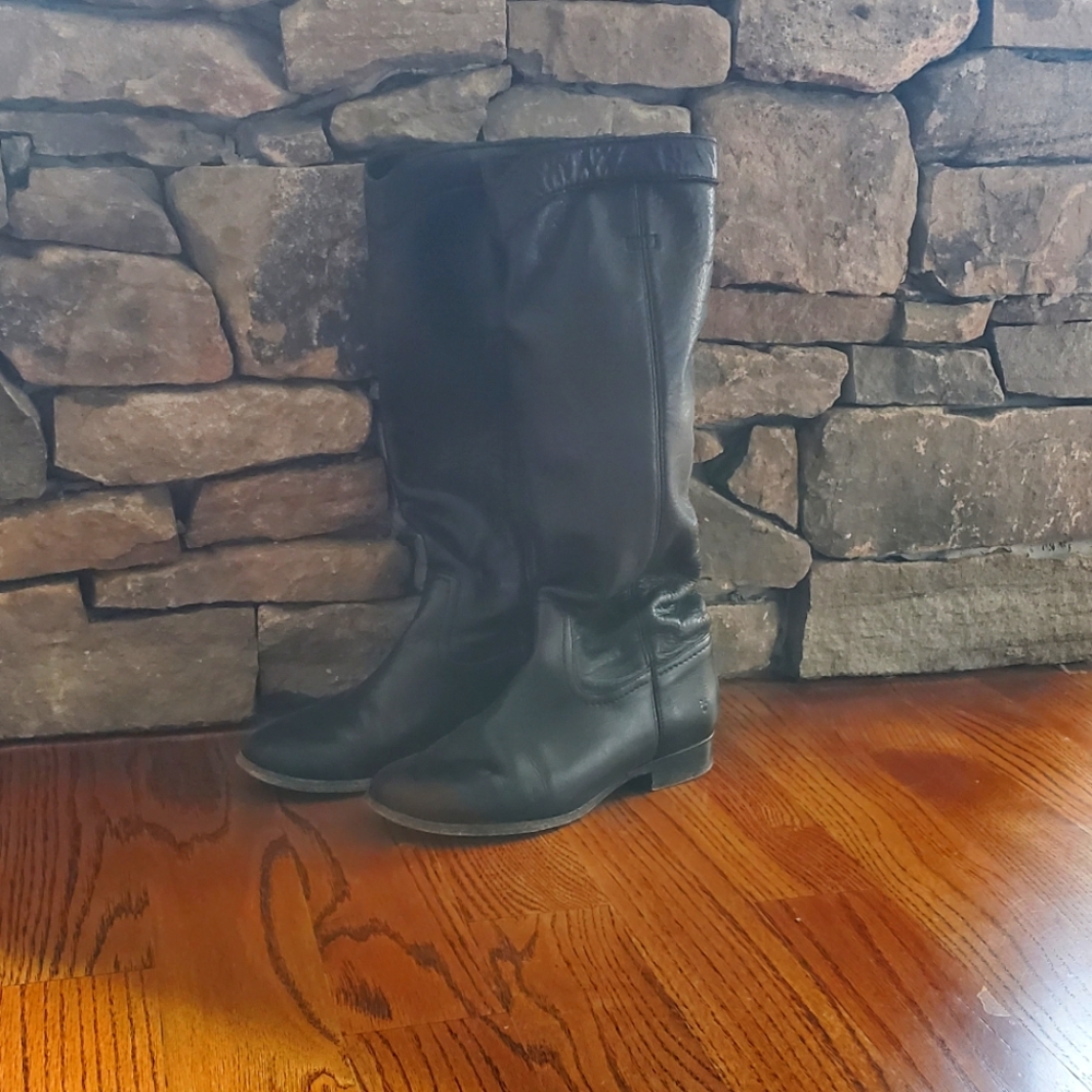 Frye Cara Roper black tall riding boots